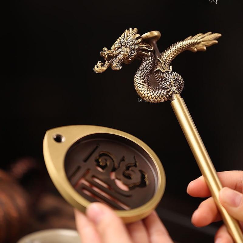 Zodiac Dragon Head Reverse Flow Incense Hanging Brass/Creative Household Indoor Joss Stick Incense Coil Censer Decorative Item
