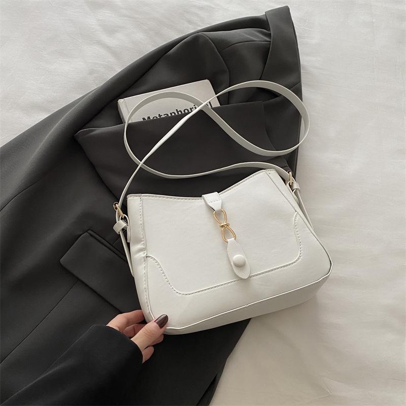 

Французька нішева дизайнерська сумка, трендова модна сумка під пахву, висока цінність, закордонна, легка розкіш, портативна сумка-відро білий