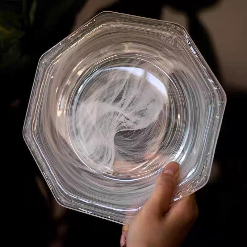 Восьмиугольная стеклянная фруктовая тарелка Abay Crystal