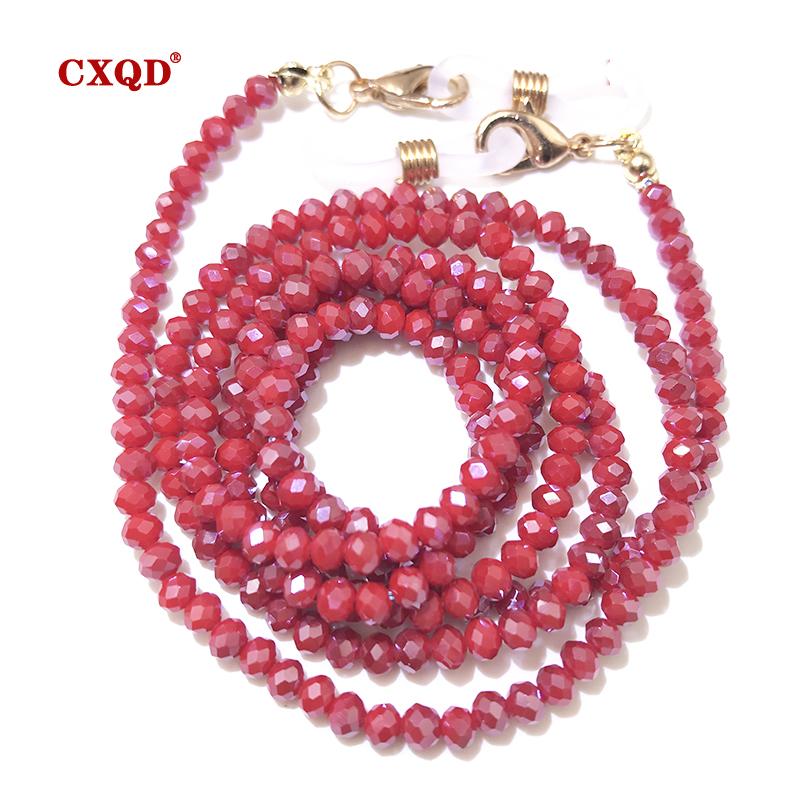 Handgefertigte Mode 3mm Galvanisierte Lesebrillen Kette Perlen Lanyard Damen Sonnenbrillen Schnüre Brillen Masken Halter Geschenk