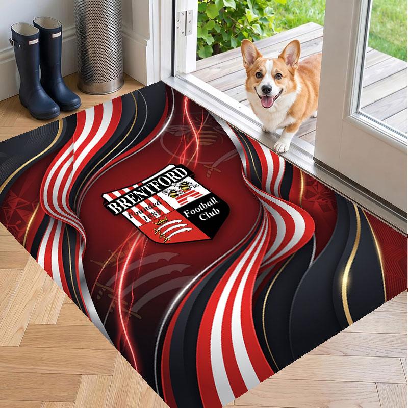 Soft Floor Carpet Brentford Football Pattern Area Rug Decorative Mat For Home Room Decoration