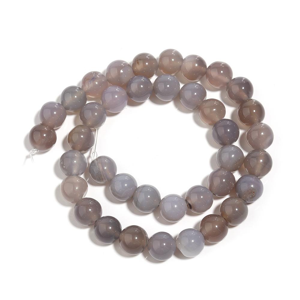 4/6/8/10/12/14mm Natural Gray Agates Stone Beads Round Loose Gemstone Beads For Jewelry Making DIY Bracelets Necklace Accesorios