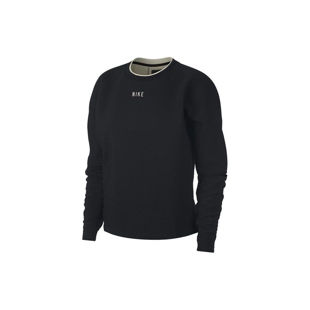 Nike Solid Color Loose Fit Crewneck Sweatshirt Women Tops Black 930766-010