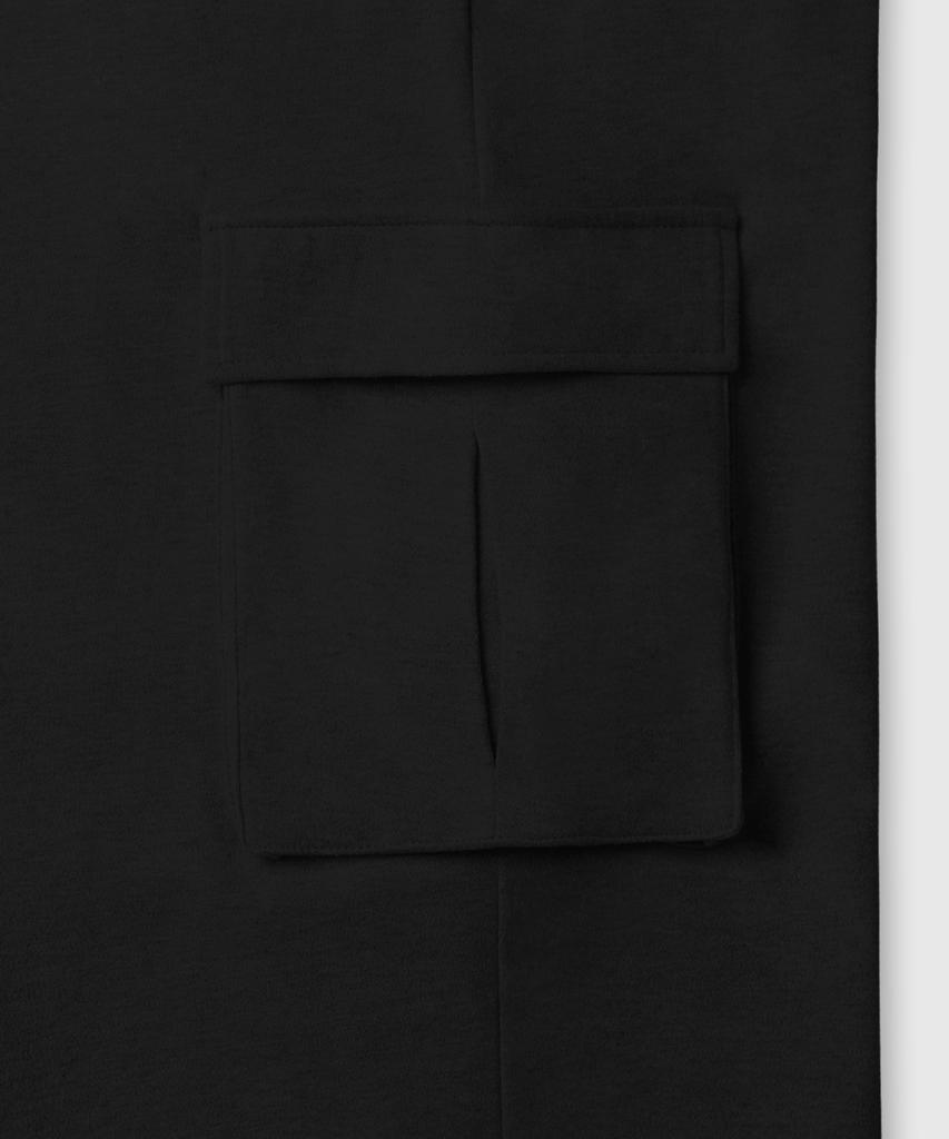 LEMAIN SECOND One-Pleat Wide Cargo Sweatpants [Black]