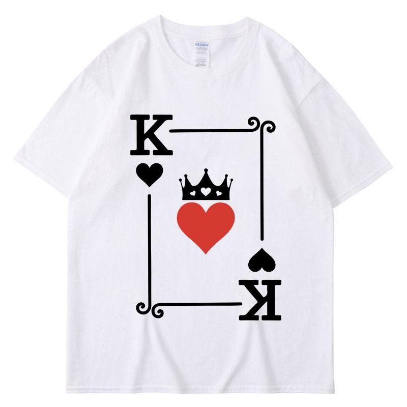 King and of Hearts Funny T Shirt Unisex Women Fashion Novelty TShirts Oversized Cotton Casual Playing Card Summer Streetwear