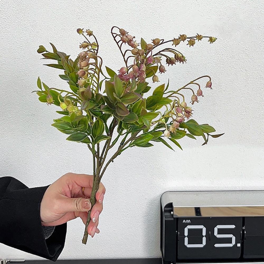 Multicolor Vanilla Artificial Flower Plastic Green Leaves Simulation Flower Photo Props 5 Forks Lifelike Flower Event Decor
