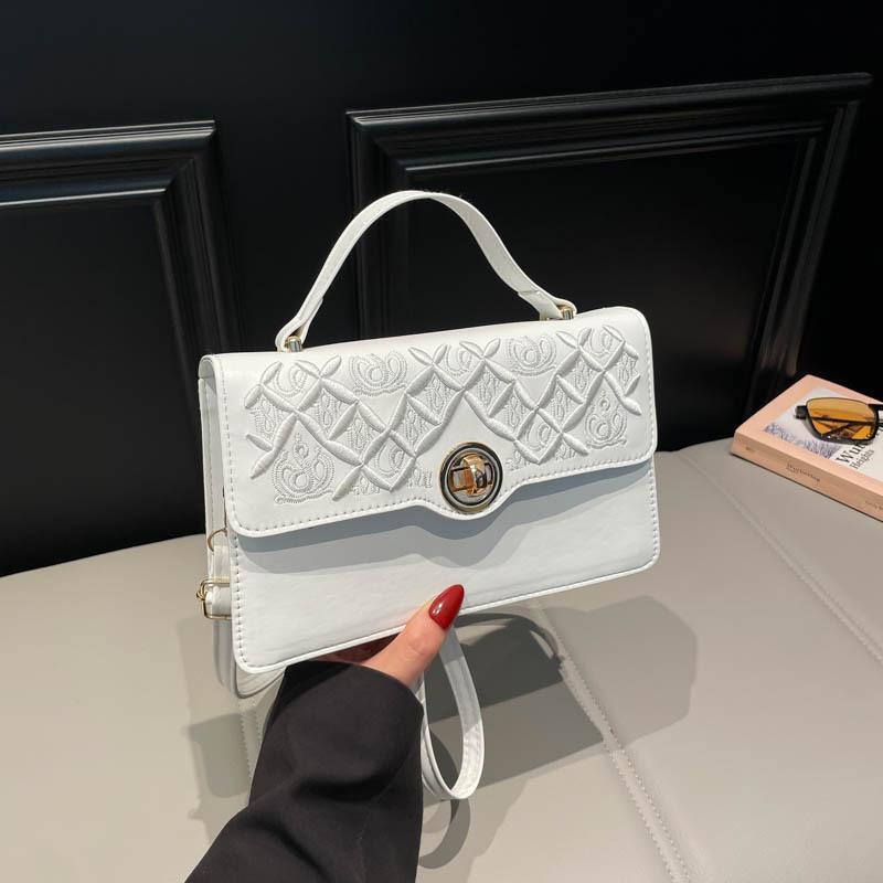 Lock Design Women's Bag New Printed Texture Women's Handbag Casual Foreign Style Shoulder Messenger Bag