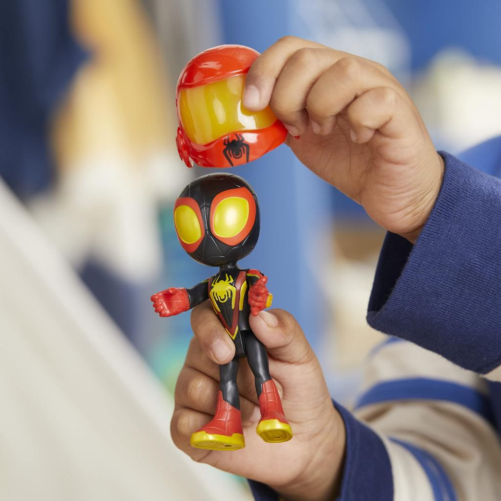 Hasbro Marvel Spidey en Vrienden Web Spinner met Boor Spinner Miles met Auto en Actie Leeftijden F7253 Morales Spider-Man, Accessoires, 4-inch (10 cm)
