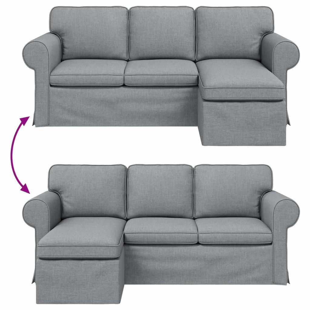 Sofa Light Gray 195 X 138 X 80 Cm Fabric