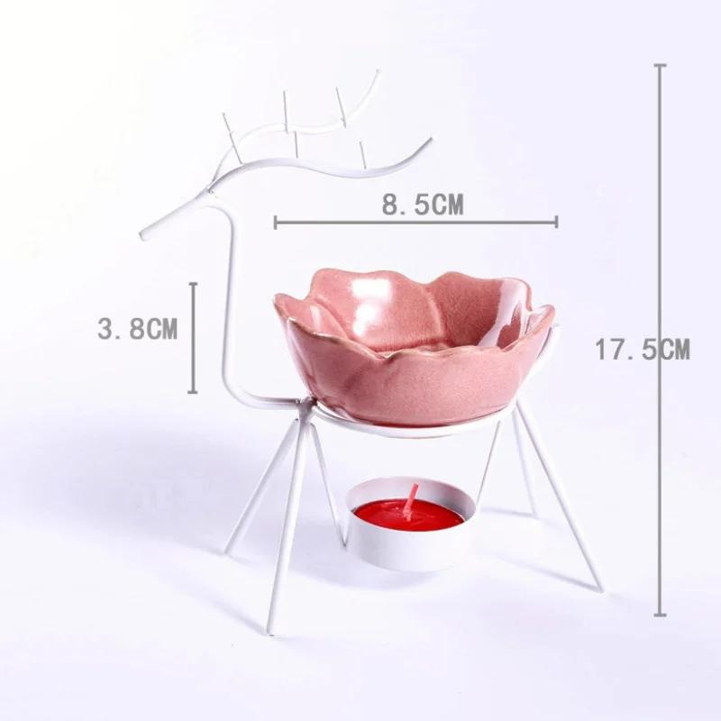 

Подсвечник для чайной свечи из нержавеющей стали в виде оленя, подставка для благовоний, держатель для свечи, аромалампа, украшение для гостиной black