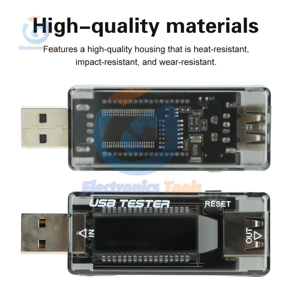 15W USB Power Meter Voltage Current Tester USB Tester IPS LCD Display Power Bank Diagnostic for Phone Charger 4-30V 0-3A