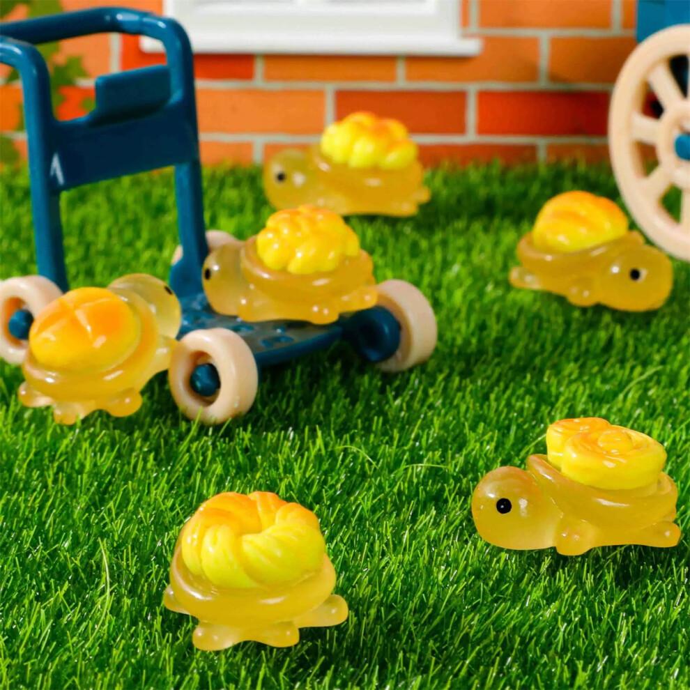 Animals Night Glow, 50PCS Miniature Things Figurines to Hide, Animals Figures for DIY Garden Decoration, Bread Shaped Turtle, Random Colors