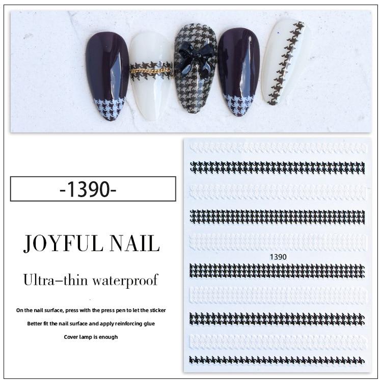 Наклейка для дизайна ногтей Равномерная клетчатая декорация Маленький узор Клейкая наклейка для дизайна ногтей Клетчатая наклейка для ногтей