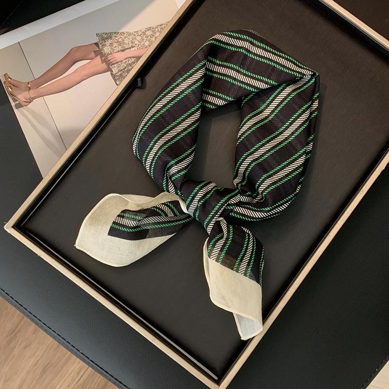 Literary square scarf cotton spring and summer silk scarf women's headscarf fashion headband flower scarf scarf silk scarf