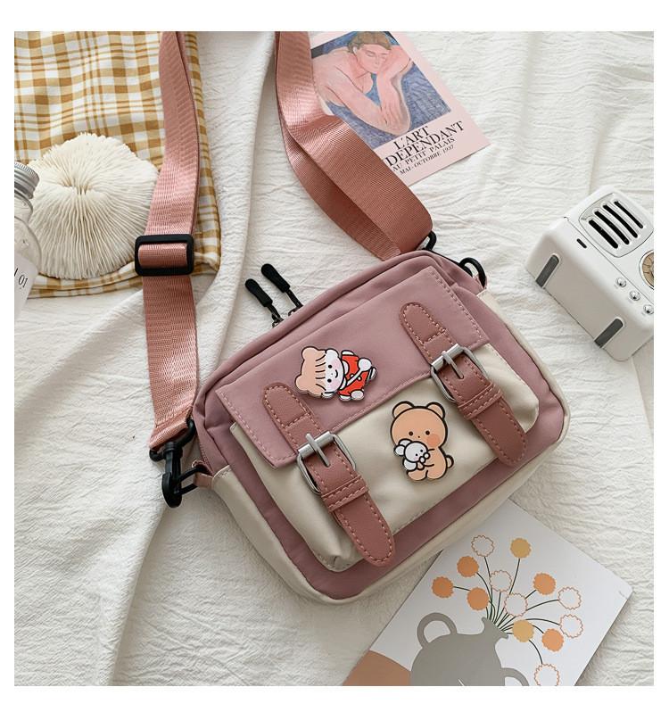 Nylon Fashion Female Crossbody Bag With Zipper Pockets For Daily Casual Use