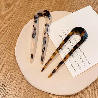 Hairpin U Shape Hair Jewelry Mini Women Leopard Hair Fork for Festival