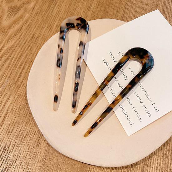 Hairpin U Shape Hair Jewelry Mini Women Leopard Hair Fork for Festival