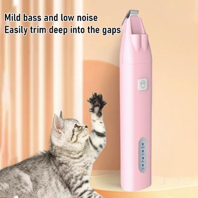 Aparador de Pelos de Animal de Estimação Lâmina Estreita Aparador de Patas de Gato Recarregável Depilador de Pelos de Animal de Estimação com Luz LED Cortador de Higiene para Patas Orelhas Rosto Cães Pequenos Gatos