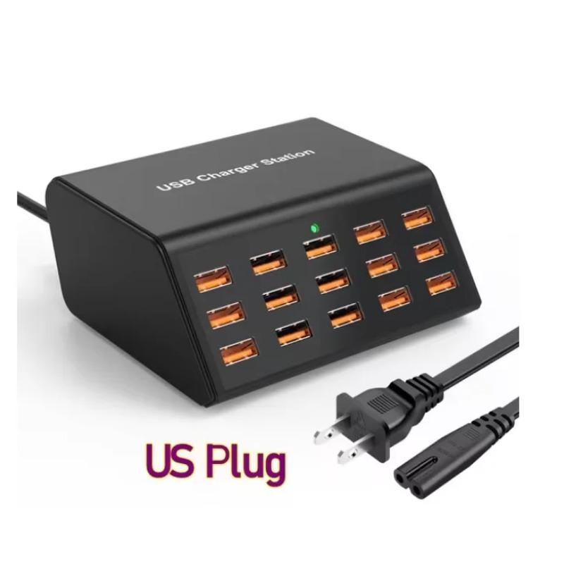 100W Desktop Universal USB-Ladegerät 15 Ports USB Schnellladestation Für Ipad Iphone16 15 14 13 Pro Für Samsung EU-Stecker