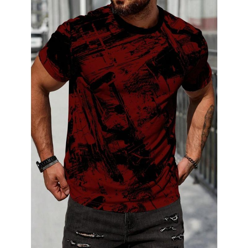 Men's T-shirt Short Sleeve Print T-shirt Loose Summer Fashion Casual Print Tees Top Men's Clothing Oversized Outdoor Pullover