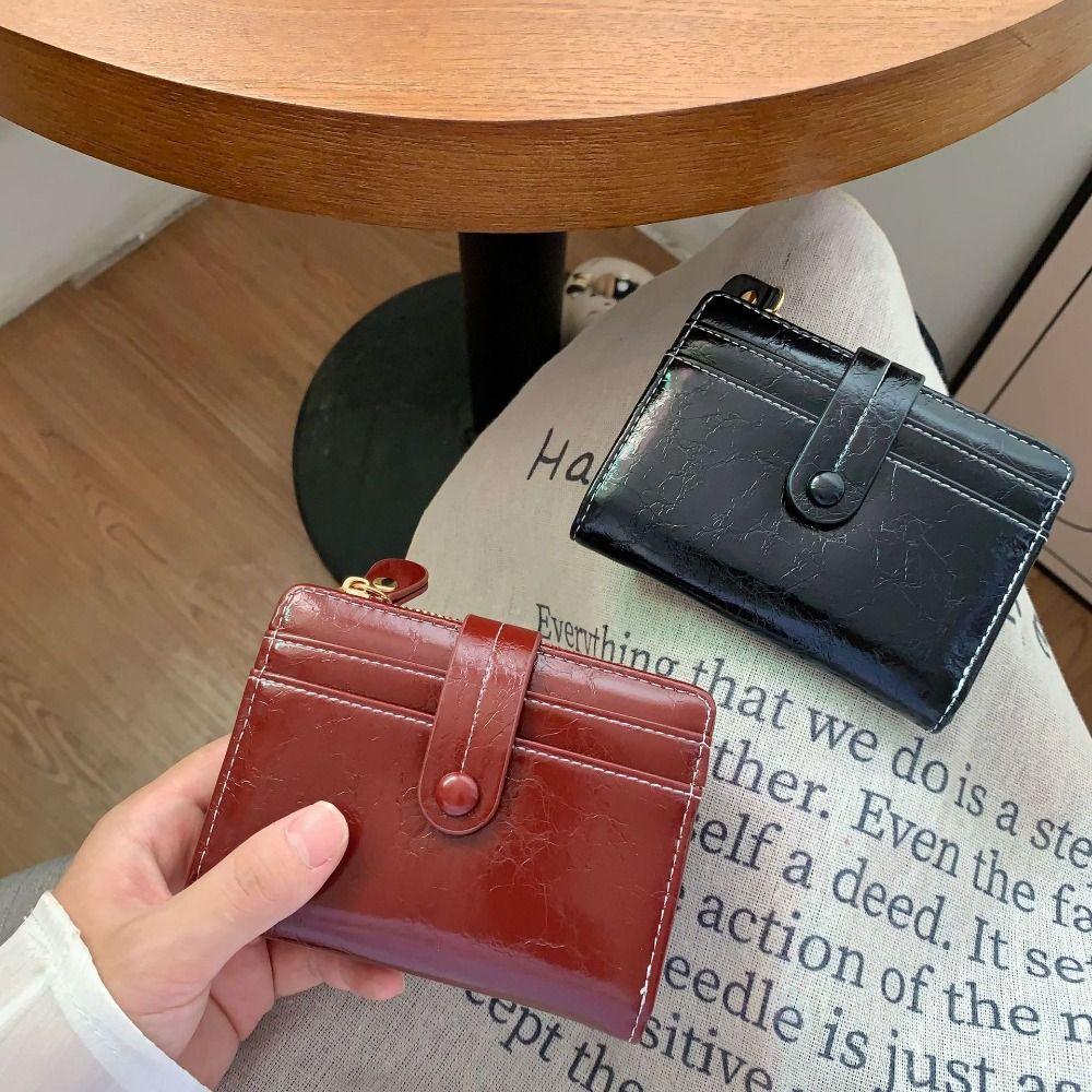 Zipper Women's Wallet Multi-function Coin Purse Vintage Pu Short Wallet  Daily