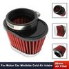 For Motor Car Minibike Air Filter 60Mm Cold Air Intake High Flow Cone Filter Red