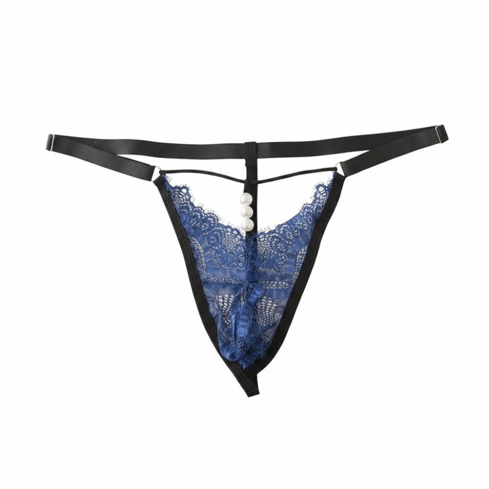 Low Waist Lace Triangle Panties Mesh Transparent Lace Thong Date Night T-back Briefs Anniversary