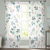 Summer Plant Green Leaf Watercolor Bedroom Curtains Tulle Sheer Curtain Living Room Home Decor Voile Drapes