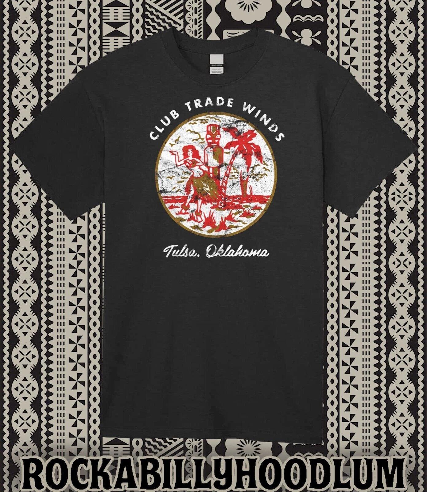 

Retro Tiki Art Tee T Shirt Cotton Bar Mug Restaurant Club Trade Winds Tulsa OK 2XL