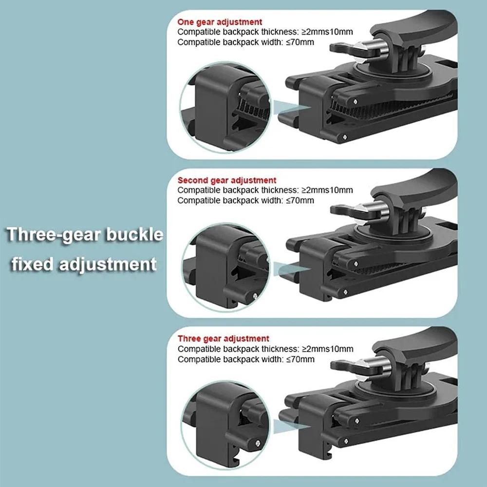 Rucksack Schultergurt Halterungen 360° drehbare Basis für Insta360 Ace DJI Action 4 Verstellbarer Actionkamera-Gurthalter für Gopro