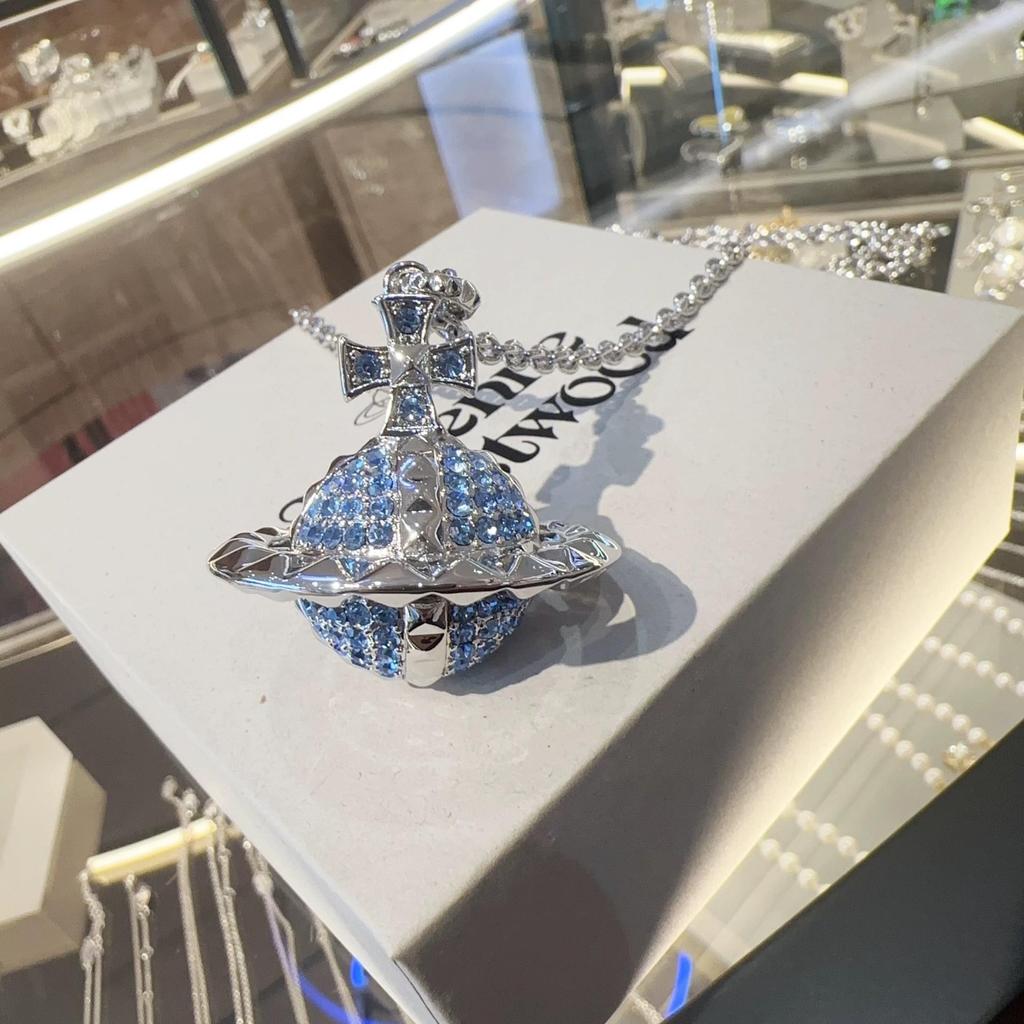 Mayfair Diamond Paved Saturn Punk Necklace for Men & Women