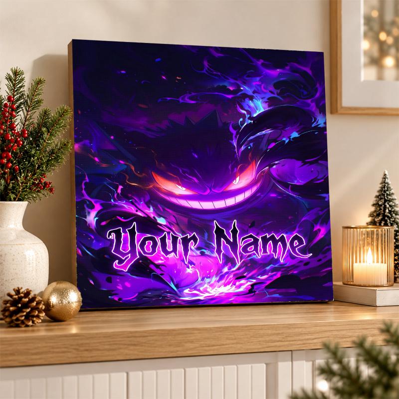 Gengar Custom Name Diamond Painting Personalized 5D Full Drill DIY Diamond Art Home Decor