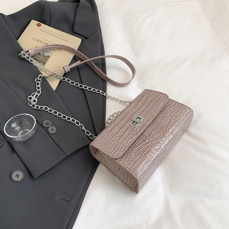 

Премиальная сумка женская сумка с крокодиловым узором на плечо сумка-мессенджер изысканная сумка с замком летняя новая сумка женская розовый