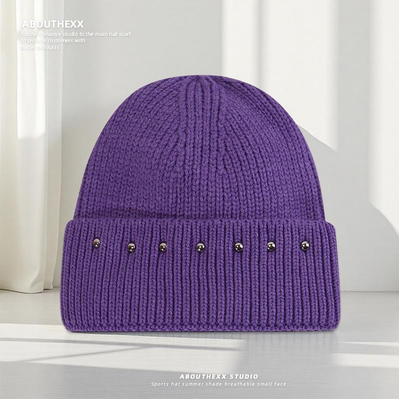 Warm Woolen Hat for Female Couple with Large Head Circumference and Small Face Revealing Knitted Hat  Outdoor Fashionable Pullover Cold Hat