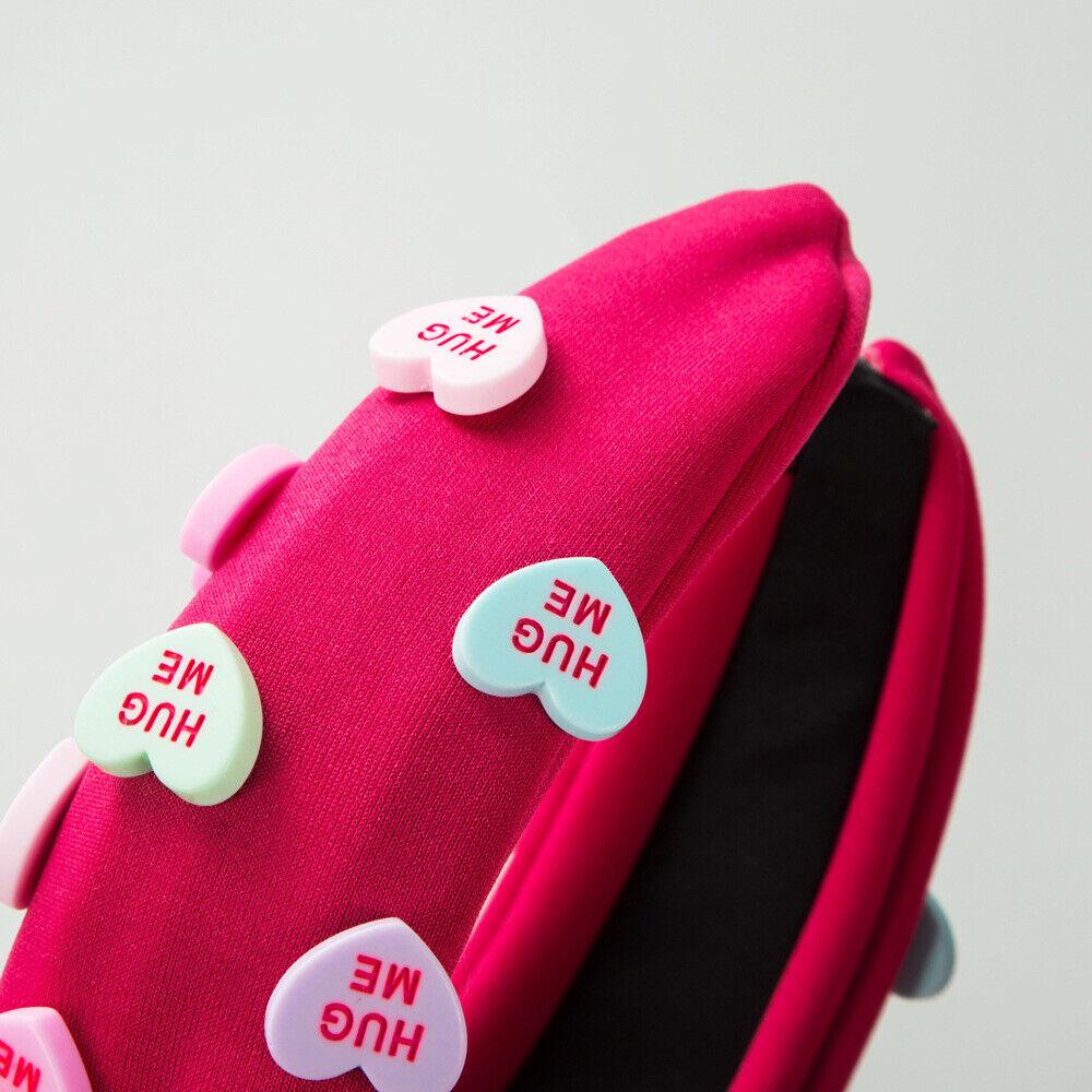 Candy Hearts Valentines Day Conversation Heart Headband for Women Female Head Wraps for Women