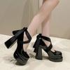 Fashion 2024 Brand Women's Shoes Shallow Women's High Heels Fashion Lace-up Party Pumps Women New Round Toe Heels Women Zapatos Mujer
