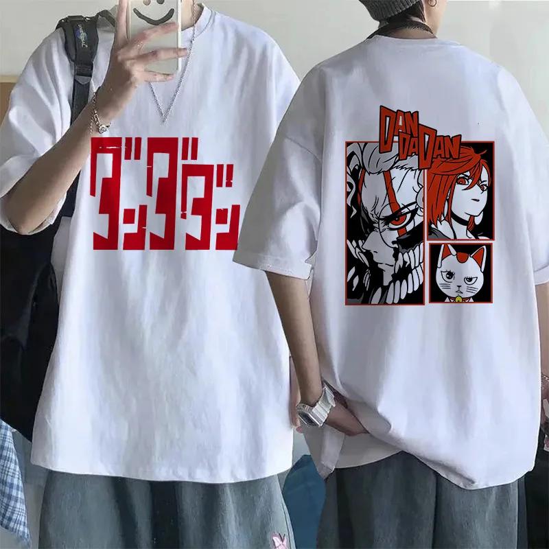 Retro Mange Men's T-shirt Japanese Anime Gothic T-shirt Dandadan Okarun90s Casual Loose T-shirt Versatile Streetwear