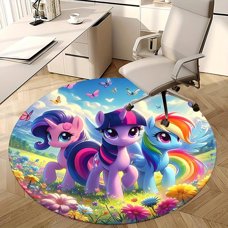 1pz My Little Pony Rainbow Dash Twilight Sparkle Principessa Luna Tappeto Rotondo Tappetino per Sedia da Ufficio Tappeto Antiscivolo Regalo per Festival, Arredamento Casa Soggiorno