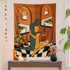 1pc Psychedelic Human Body Art Tapestry Wall Hanging, Embracing Couple Lines Abstract Figure Tapestry