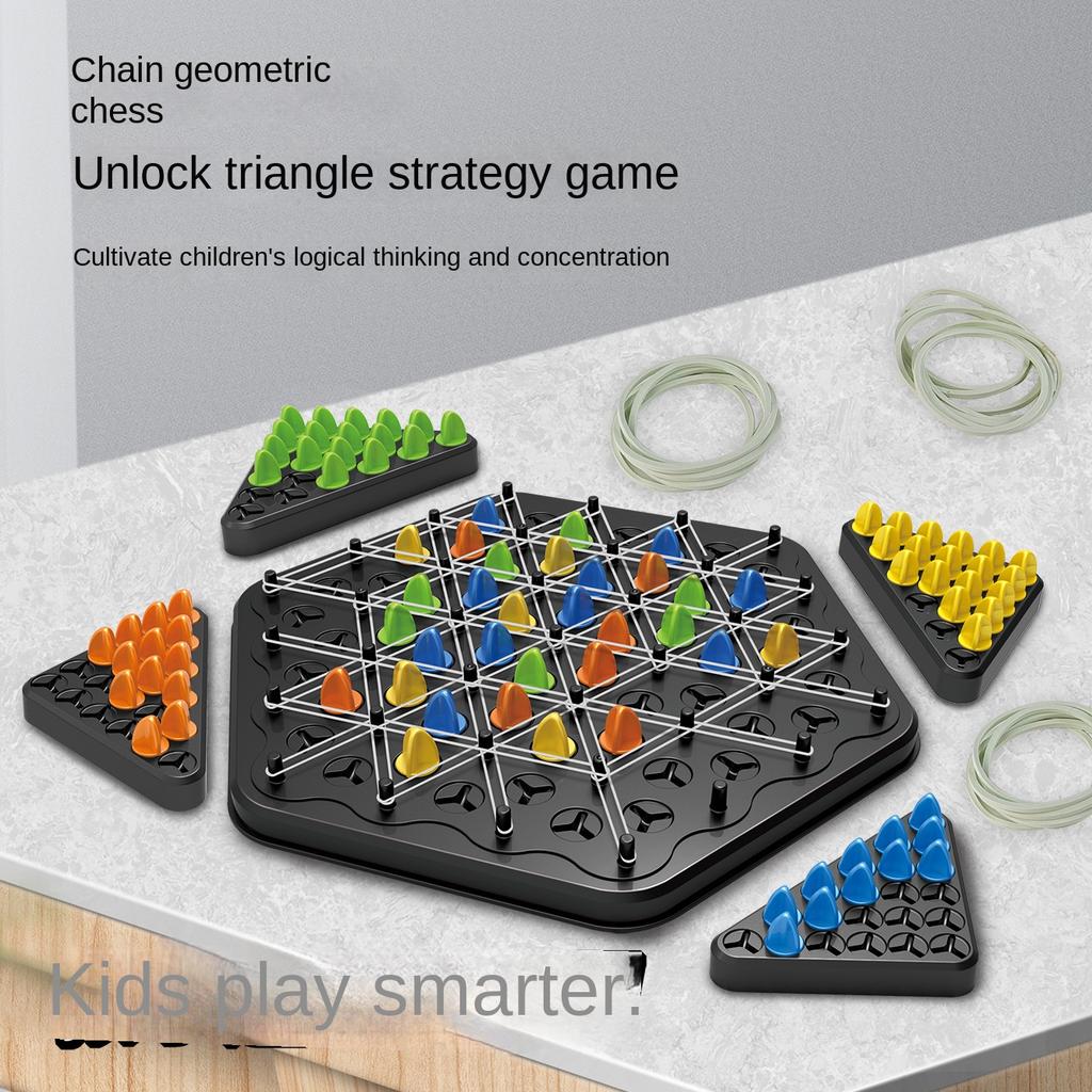 New Chain Triangle Chess Game Triggle Rubber Band Game Educational Interactive Game Battle Set For Family Party Gift