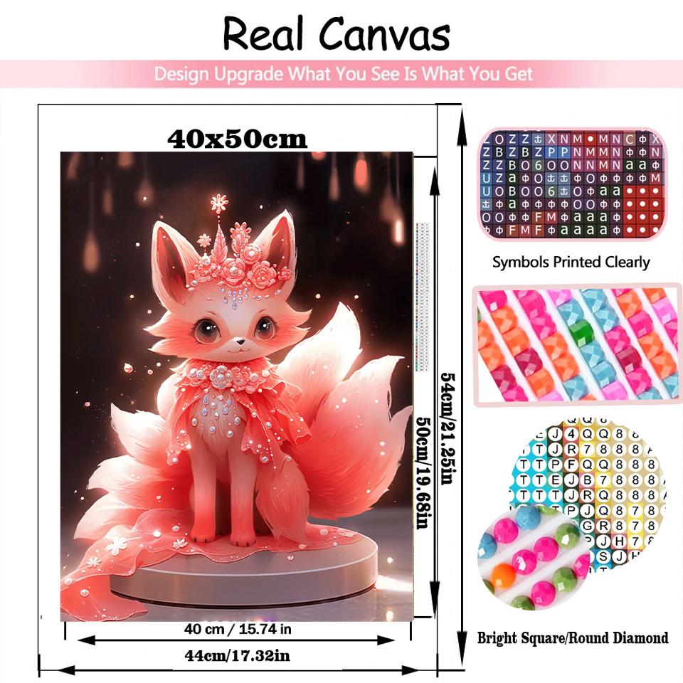 5D Diamond Painting Nine Tailed Little Fox Full Square/Round Diamond Embroidery Set Animal Landscape Mosaic Home Diamond Artist