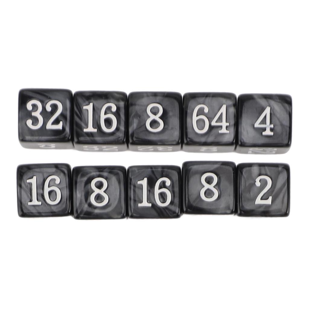 30PCS Number Dice Six Sided Multiples of 2 Number Plastic Light Weight Portable Dice Cubes for Teaching Board Games