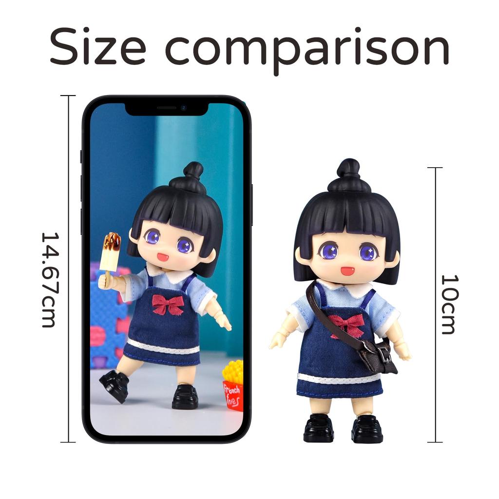 YMY Niedliche Mini BJD Puppe Bewegliche Gelenke Actionfigur Puppe Geburtstagsgeschenk Neujahrsgeschenk