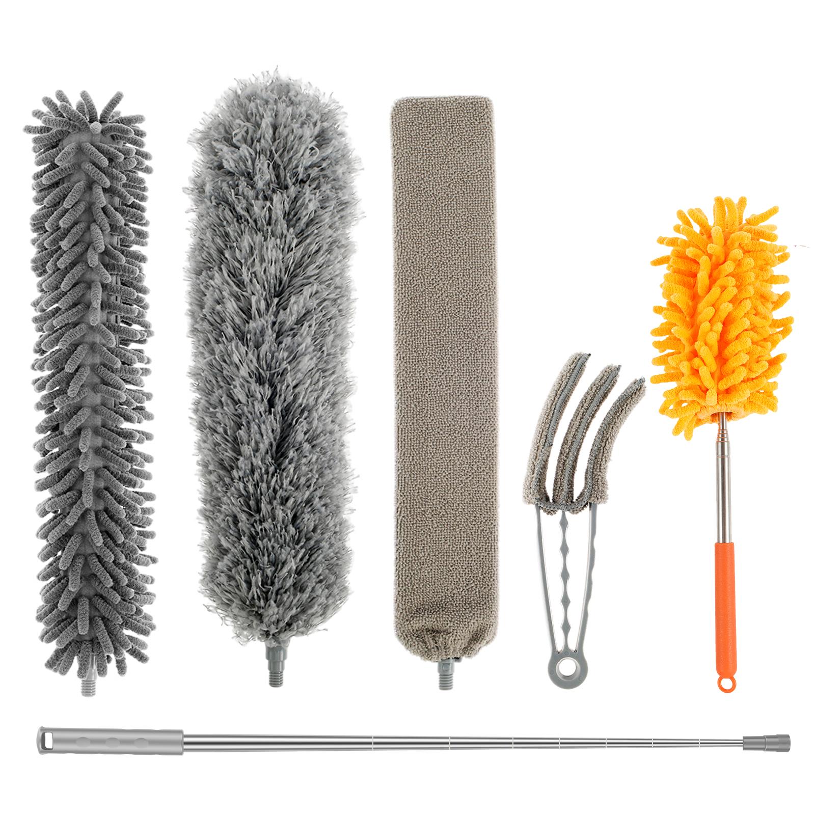 

Метелка для пыли с телескопической ручкой, бытовые инструменты для чистки пыли в труднодоступных местах, удлиненная ручка, бытовой инструмент для уборки, щетка