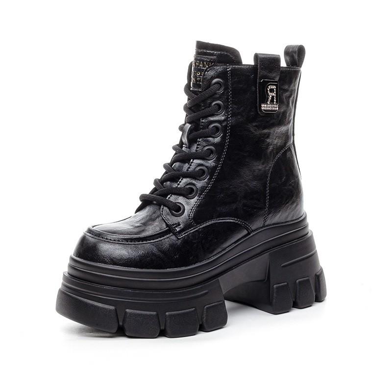 

Autumn and winter new Martin heightening boots women s cm small platform short boots retro versatile high-top shoes 40