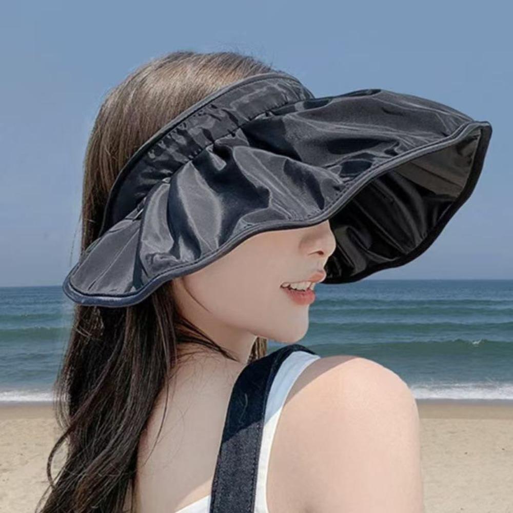 Women's Foldable Sun Hat, Wide Brim UV Proof Sun Visor, Outdoor Summer Headwear for Beach Travel