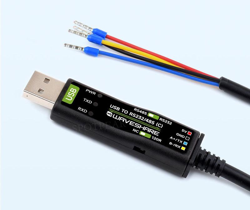 Industrial 2m USB To RS232/485 Serial Cable with 3.3V/5V Support, FT232RNL Chip