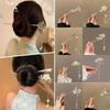 6pc/set Elegant Chinese Hair Clips Tassels Traditional Hair Sticks Women's Retro Metal Flowers Jade Decorations Hair Accessories
