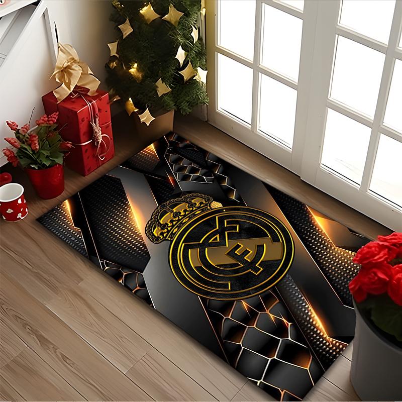 Real Madrid Print Area Rug, Multi-functional Office Chair Sofa Carpet, Easy Clean Carpet for Home and Living Spaces