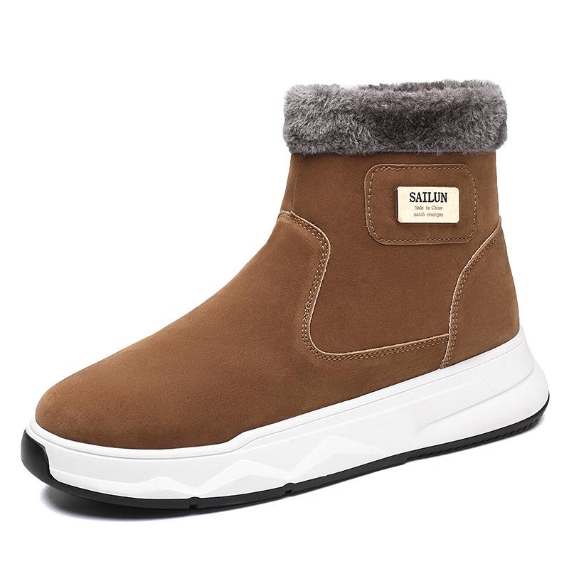 Mode Stiefeletten Männer Schnee Stiefel Winter Warm Lace-up Männer Schuhe 2024 Neue Mode Flock Plüsch Baumwolle Schuhe Casual high Top Männer Schuh
